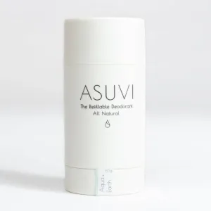ASUVI - Deodorant Stick with Reusable Tube - Aqua   Earth (65g)