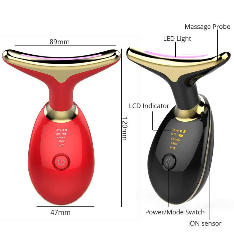 At-Home Neck Lift & Wrinkle Reducer: EMS Microcurrent & LED Photon Therapy