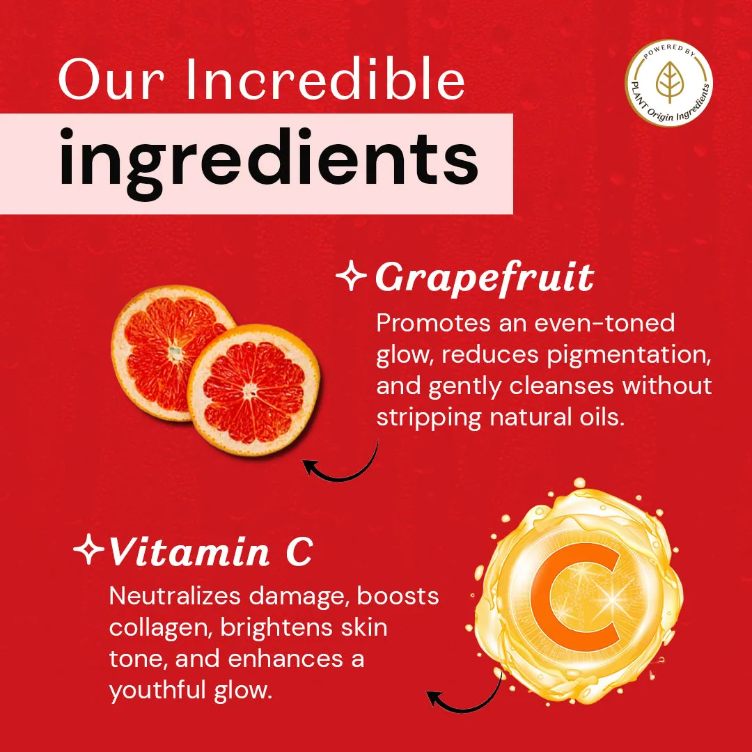 Atulya Grapefruit & Vitamin C Body Wash | Brightens Skin | Citrusy Fragrance | Hydrates and Nourishes | Paraben & SLS Free | Suitable for All Skin Types | 300 ML (Buy 5 Products & Get Rs.500 Off)