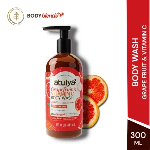Atulya Grapefruit & Vitamin C Body Wash | Brightens Skin | Citrusy Fragrance | Hydrates and Nourishes | Paraben & SLS Free | Suitable for All Skin Types | 300 ML (Buy Any3 Products & Save Rs.300 Use code : RS300)