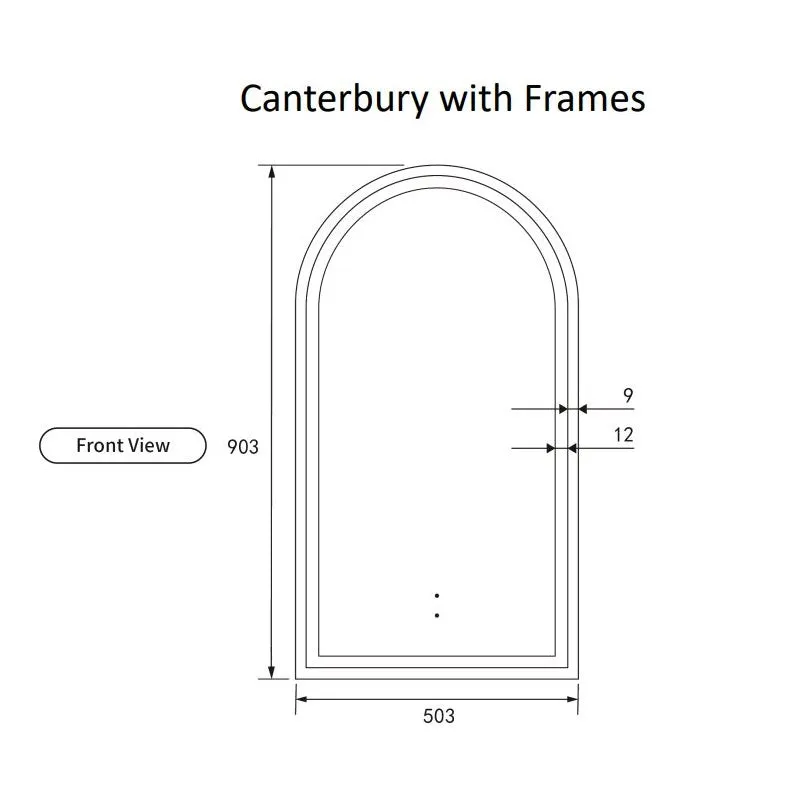 Aulic | Canterbury Touchless LED Mirror with Brushed Nickel Frame