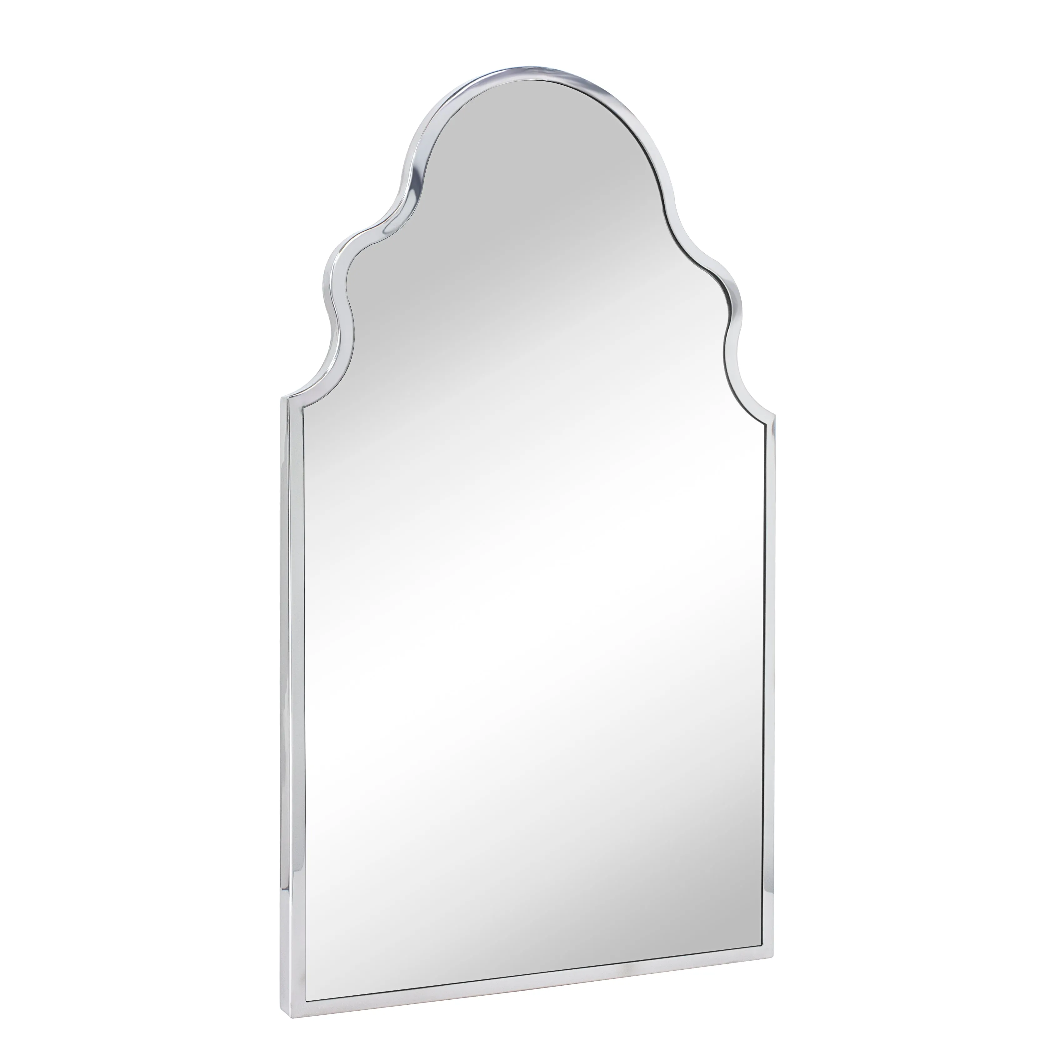 Auriella Arched Stainless Steel Metal Framed Wall Mounted Bathroom Vanity Mirror
