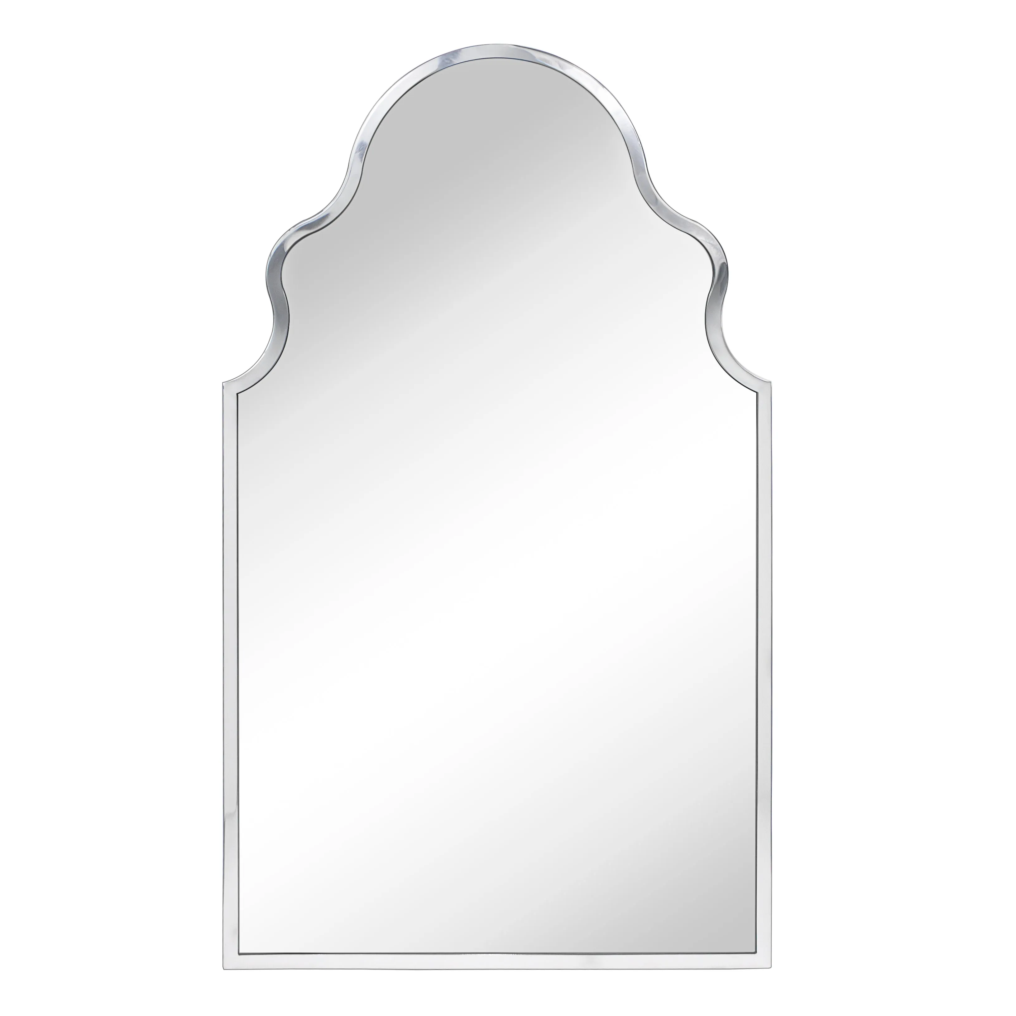 Auriella Arched Stainless Steel Metal Framed Wall Mounted Bathroom Vanity Mirror