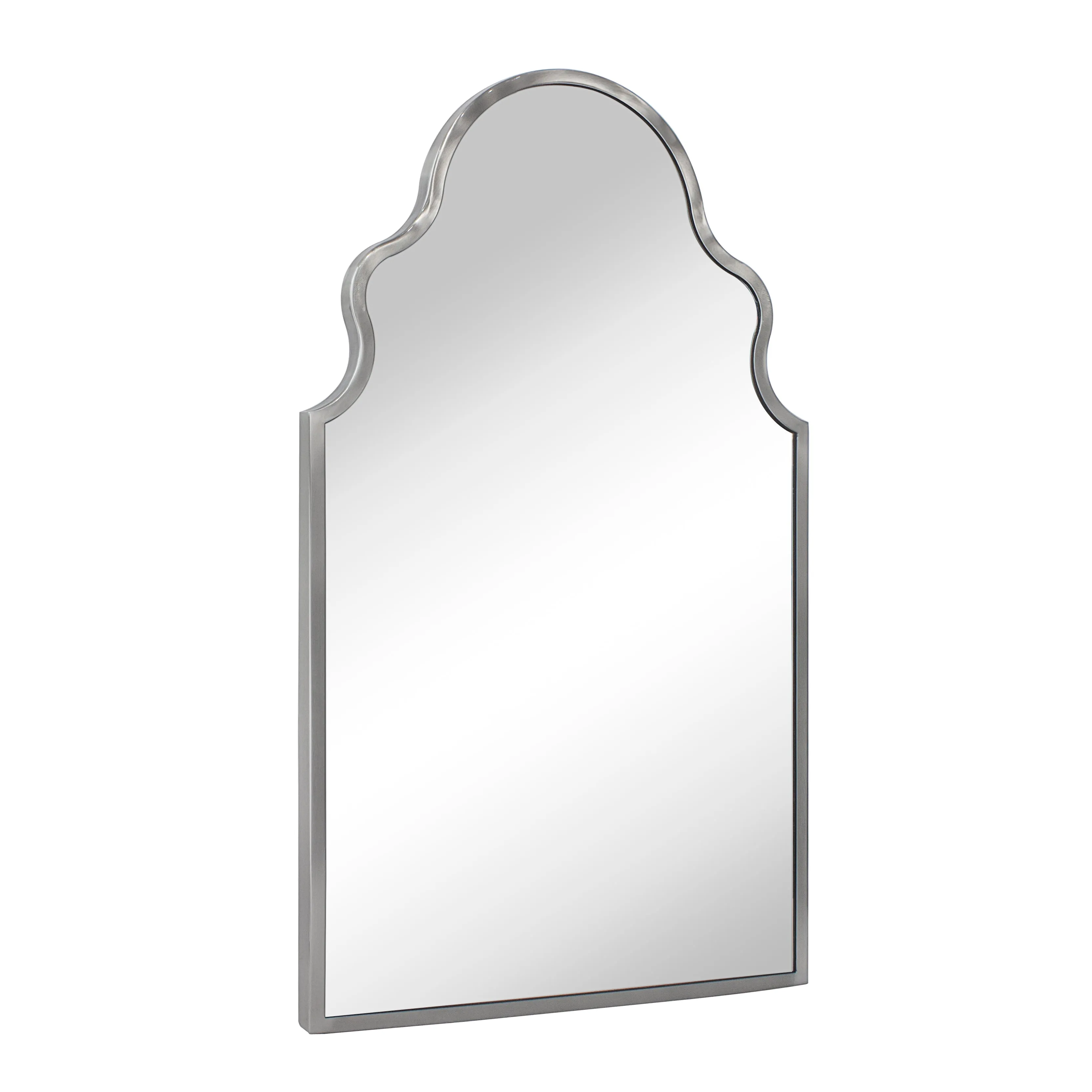 Auriella Arched Stainless Steel Metal Framed Wall Mounted Bathroom Vanity Mirror