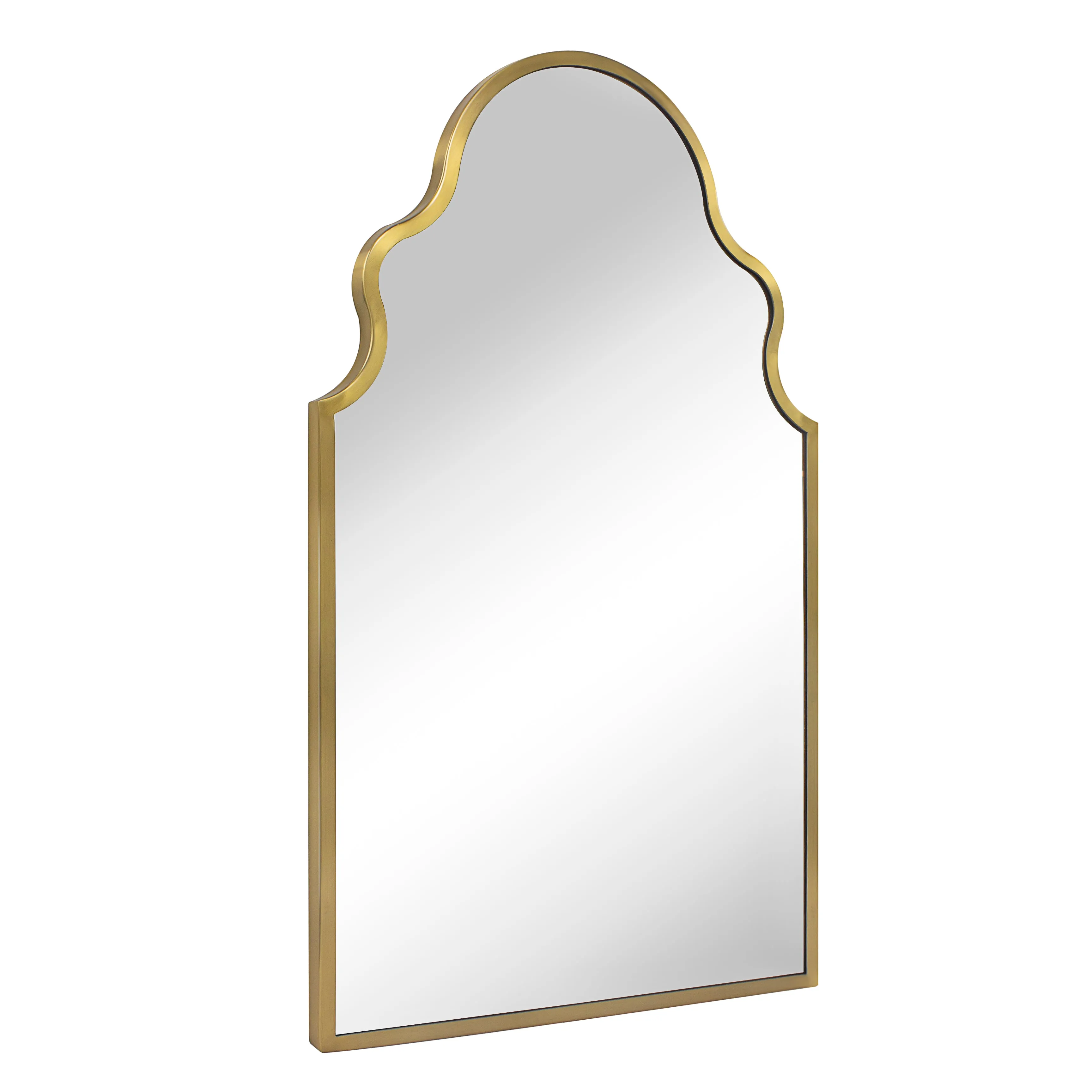 Auriella Arched Stainless Steel Metal Framed Wall Mounted Bathroom Vanity Mirror