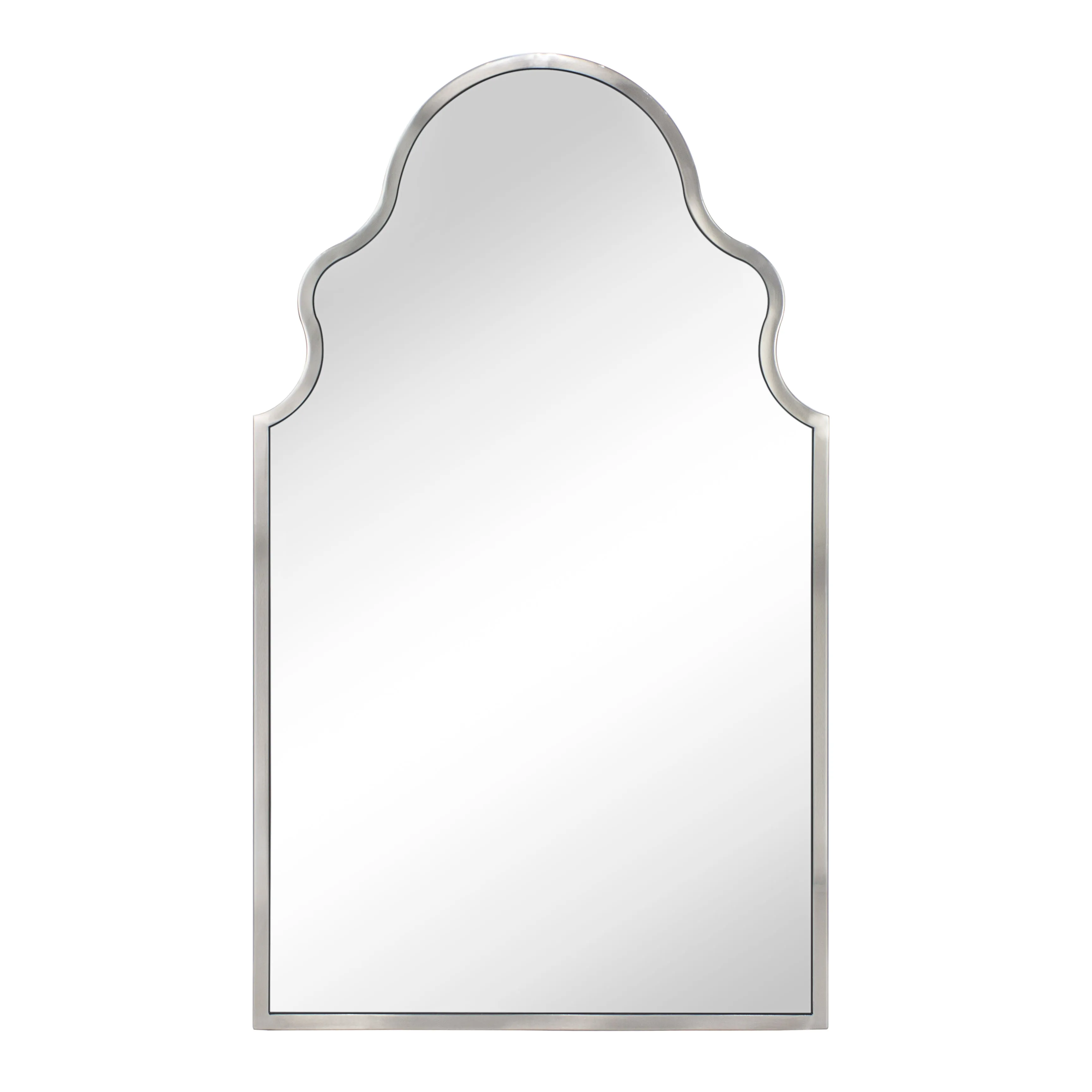 Auriella Arched Stainless Steel Metal Framed Wall Mounted Bathroom Vanity Mirror