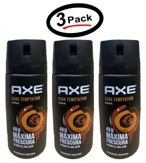 Axe Dark Temptation Chocolate Deodorant Body Spray 150ml/5.07oz (3 Pack)