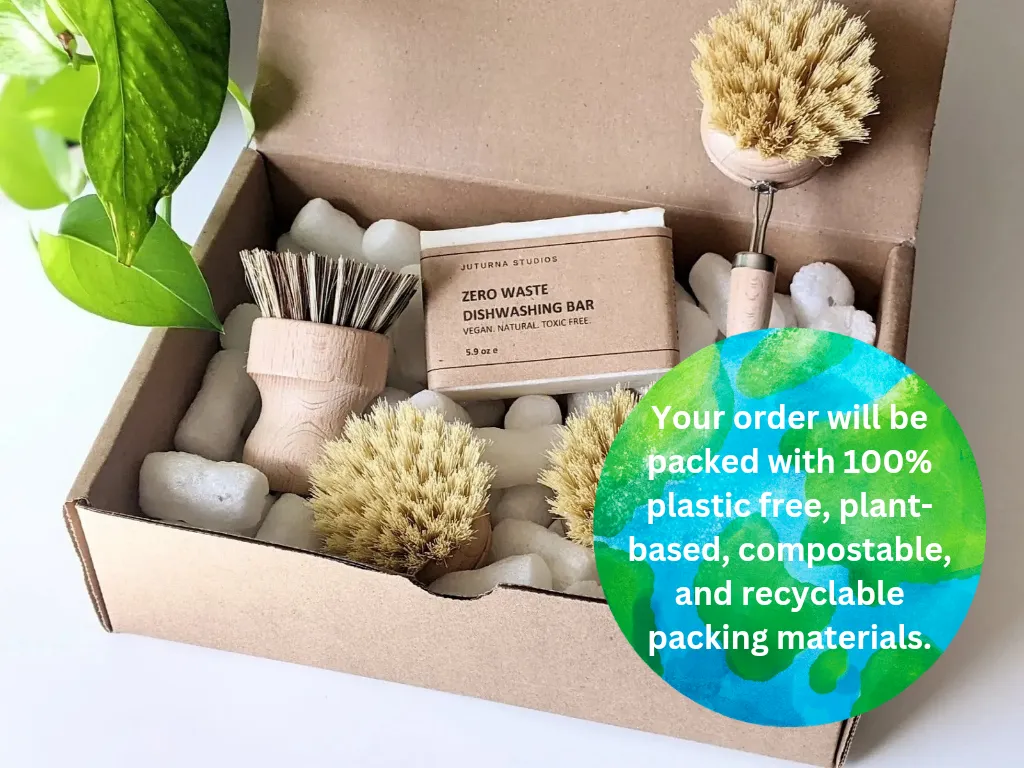Bamboo Kitchen Cleaning Short Pot Scrub Brush