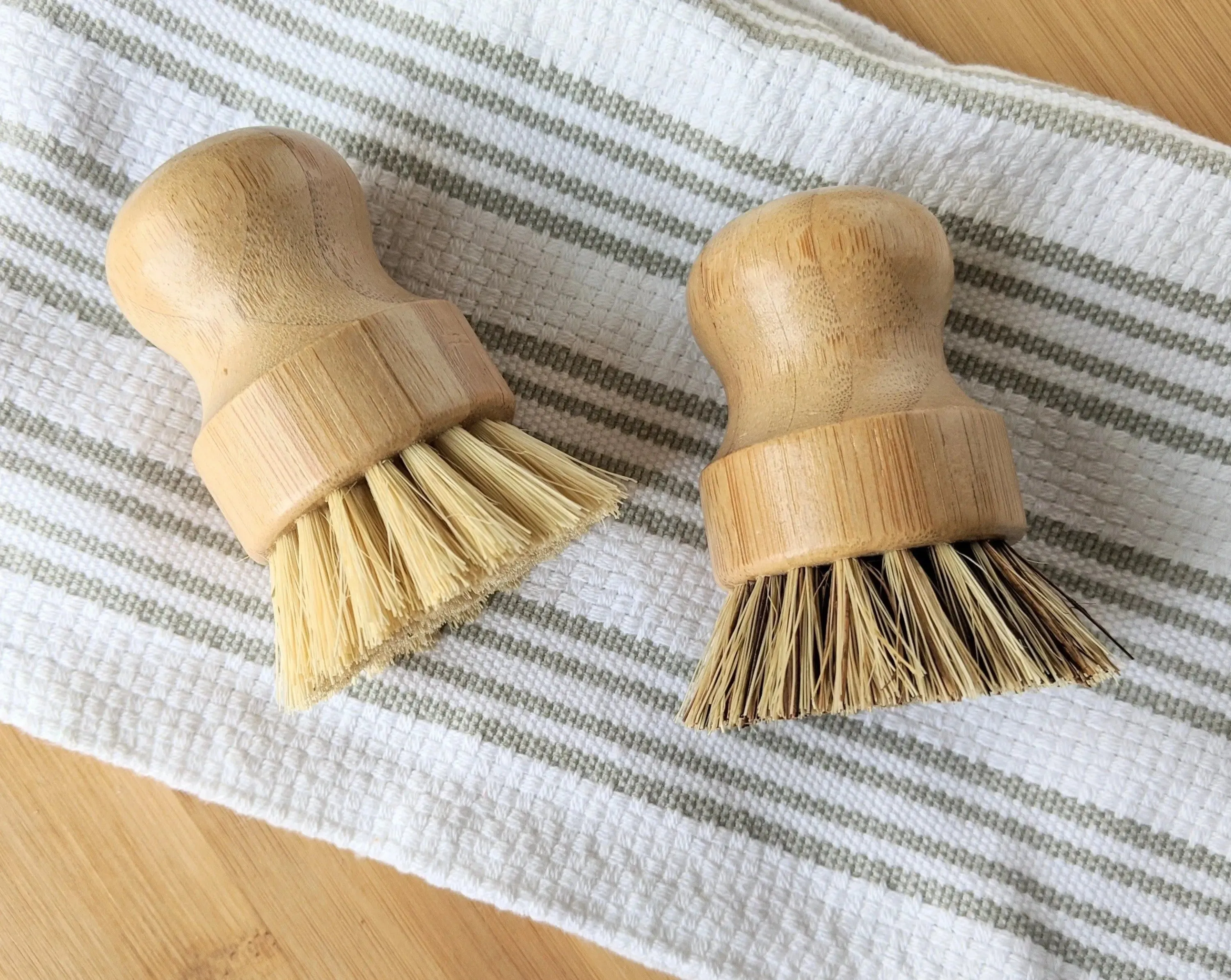 Bamboo Kitchen Cleaning Short Pot Scrub Brush