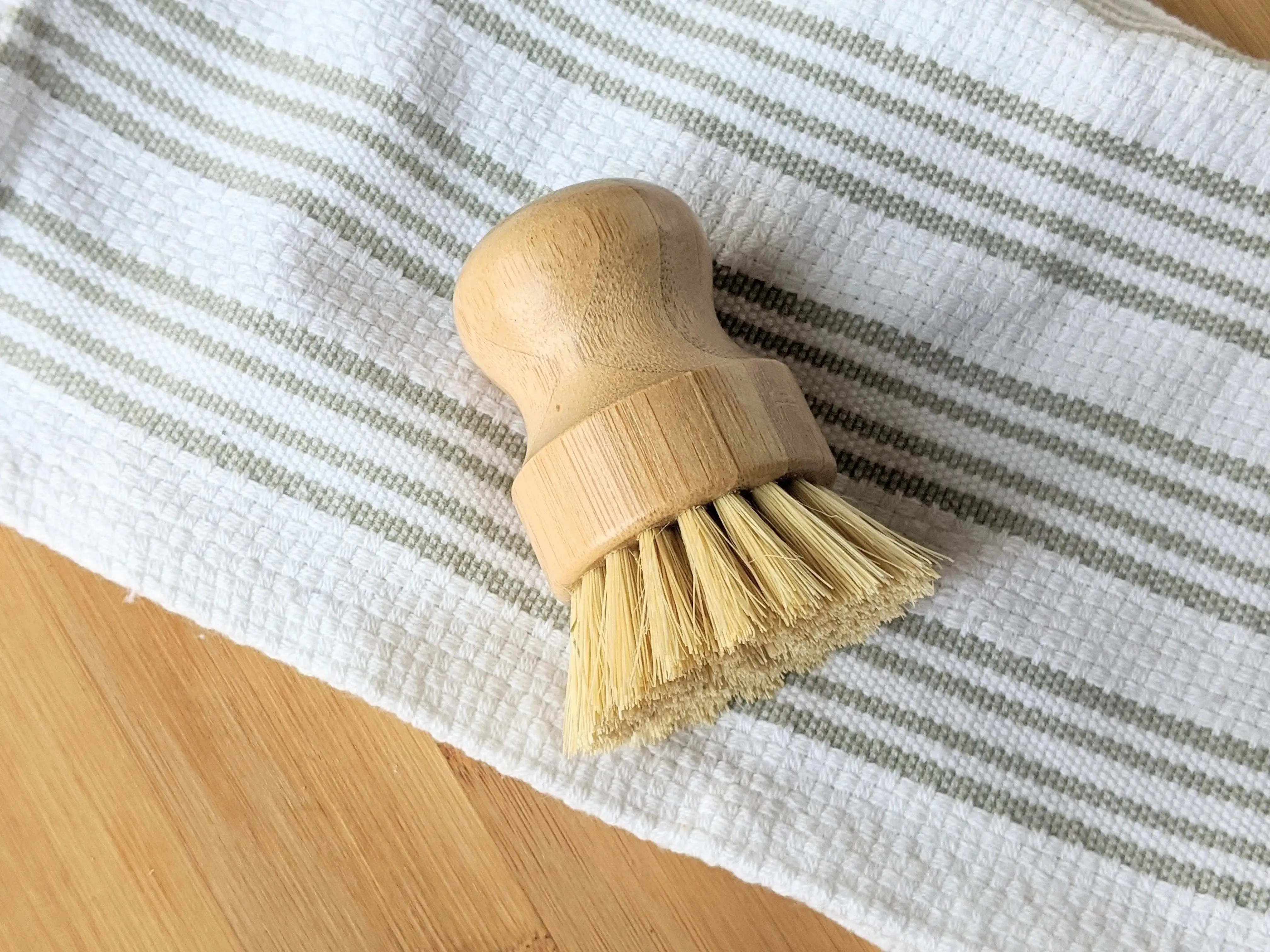 Bamboo Kitchen Cleaning Short Pot Scrub Brush