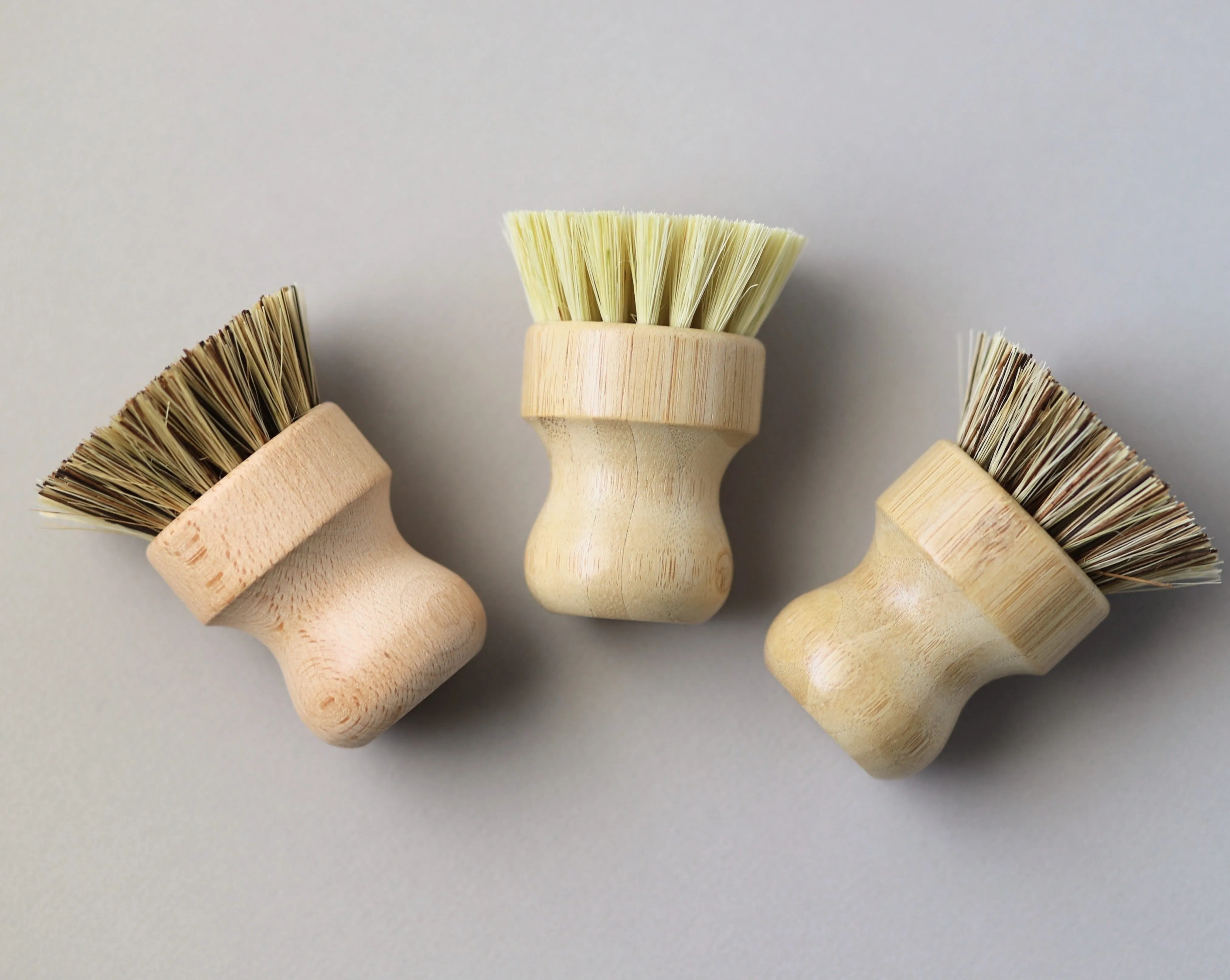 Bamboo Kitchen Cleaning Short Pot Scrub Brush