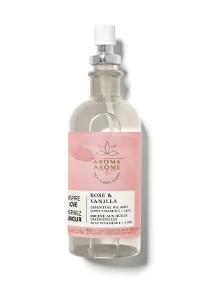 BATH AND BODY WORKS aroma rose & vanilla essential oil mist with vitamin e   aloe مست معطر للجسم من باث اند بودي ووركس