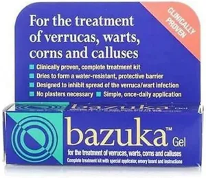 Bazuka Gel Treatment of Verrucas Warts Corns, 5 g