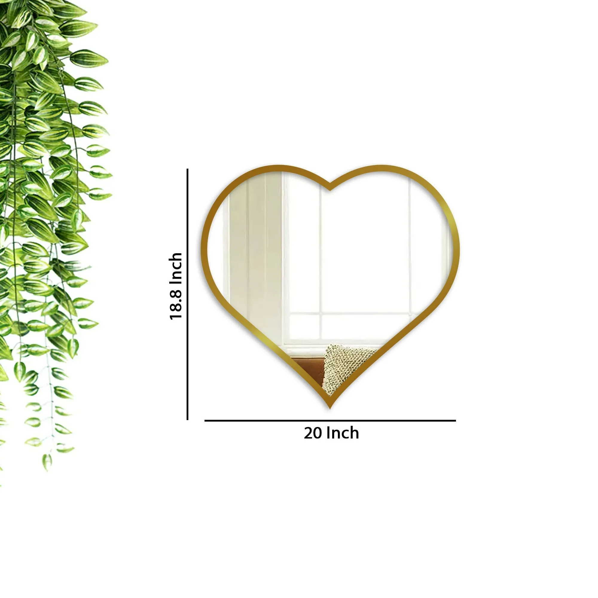 Beautiful Atractive Heart Shape Mirror with Golden Finish Frame