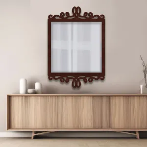 Beautiful Elegance Square Shape Designer Wooden Frame Wall Mirror