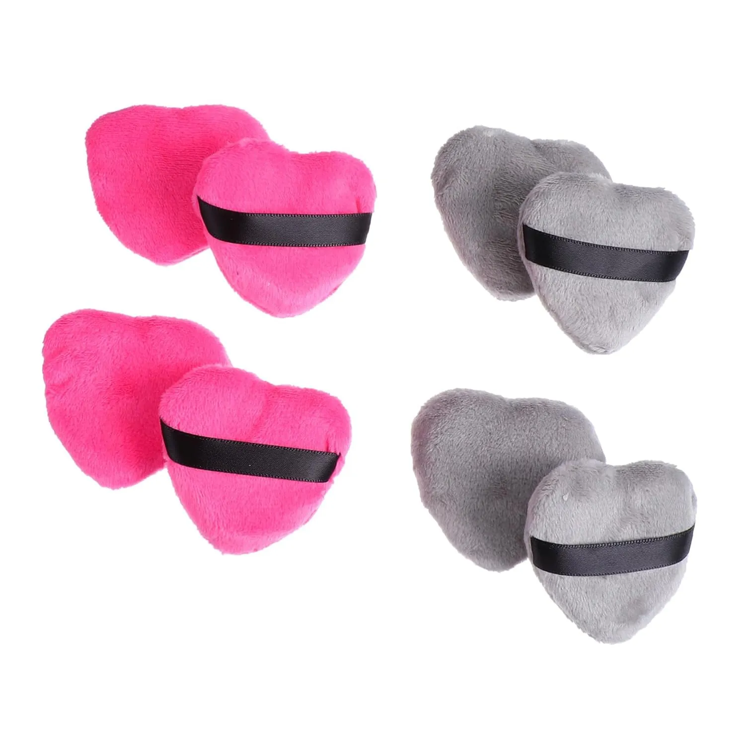 BESTYASH 8pcs Heart Shape Makeup Puff Fluffy Cosmetic Tool for Loose Powder Application Skin-friendly Easy to Hold Strap for Girls and Colors