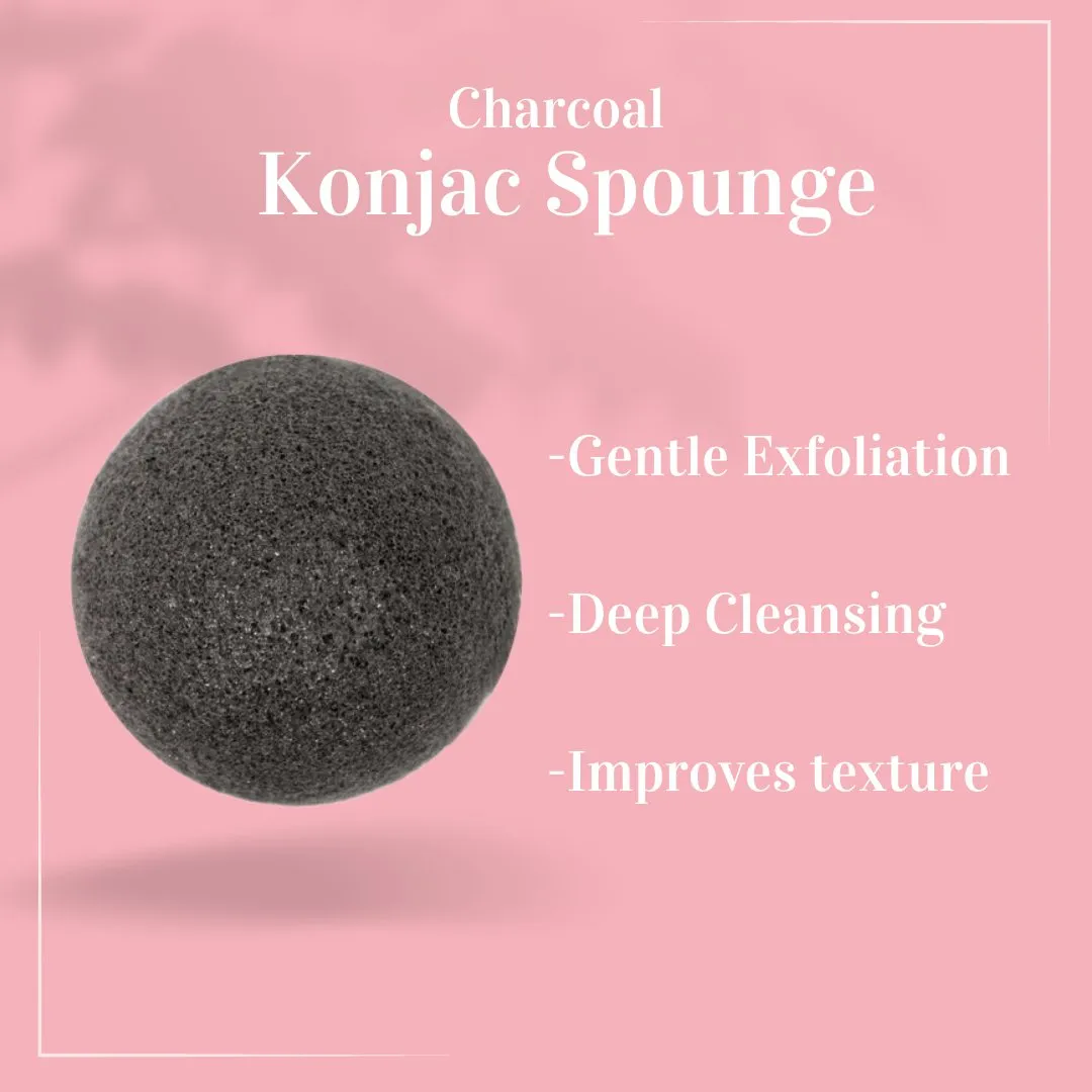 Black Konjac Facial Sponge - Activated Charcoal