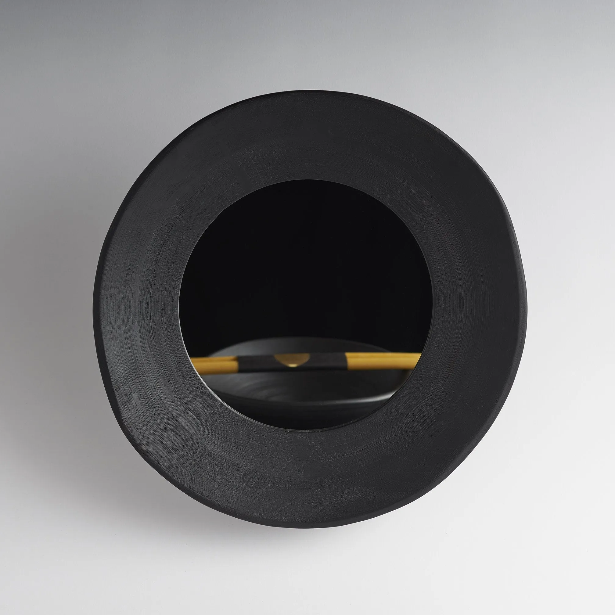 Black Wood Wall Mirror
