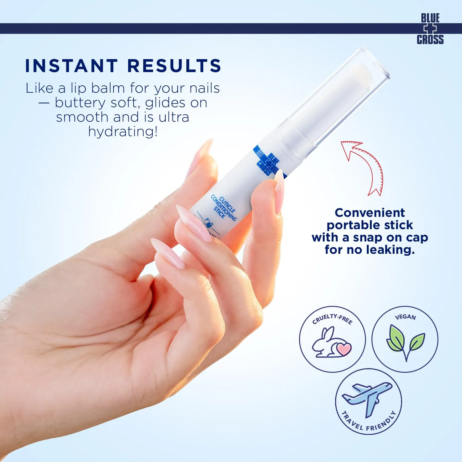 Blue Cross Professional Nail Care Nourishing Scented Cuticle Softener Oil Balm Conditioning Stick, Sunflower & Grape Seed Oil, Supports Dry   Damaged Cuticles, Travel Size, 0.05oz/1.4g, Pomegranate