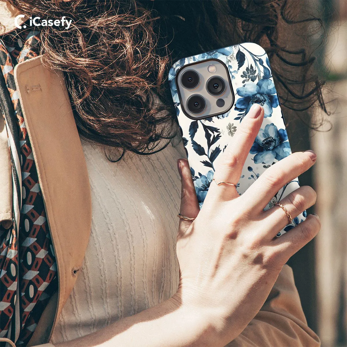 Blue Floral Phone Case iPhone Samsung Pixel & More