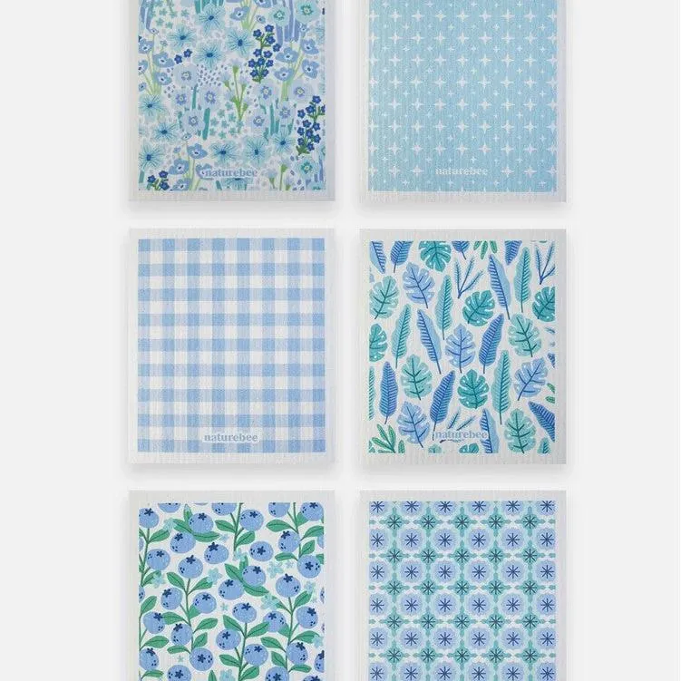 Blue Nature Bee Sponge Cloth Set