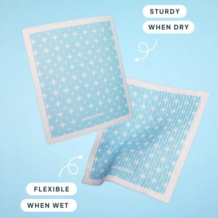 Blue Nature Bee Sponge Cloth Set