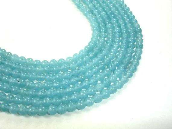 Blue Sponge Quartz Beads, Round, 6mm