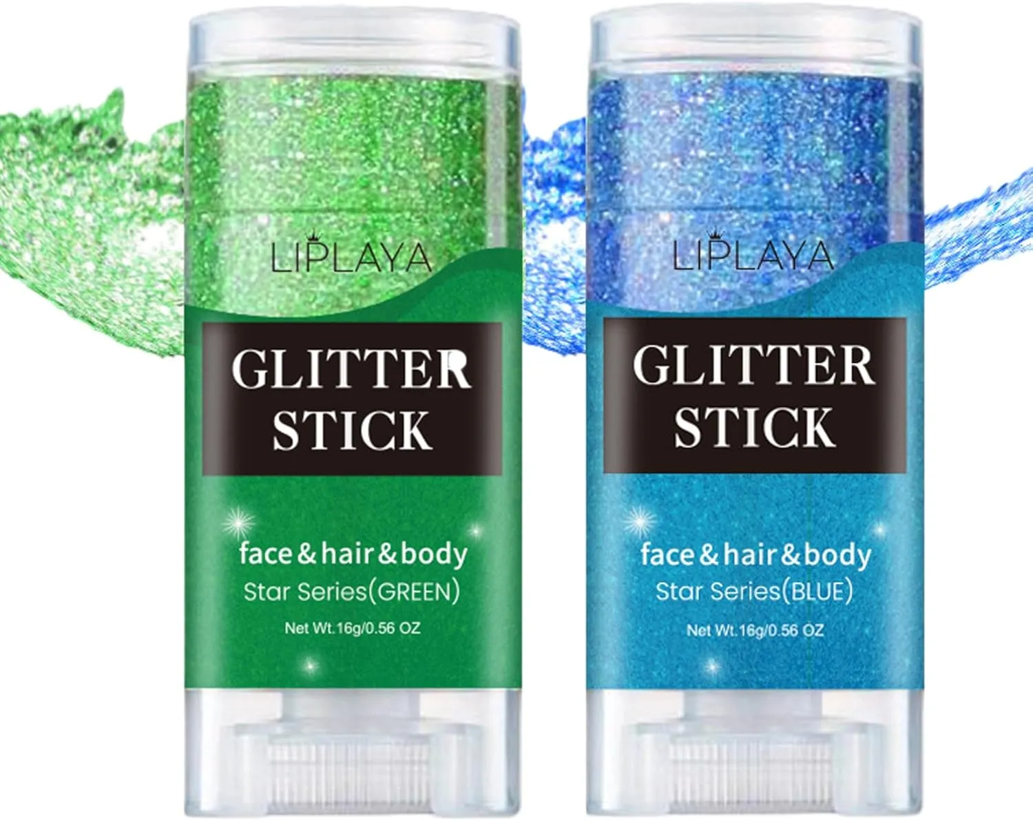 Body Glitter Gel, Joyeee 2pcs Face Glitter Body Gel Sequins Shimmer Liquid Eyeshadow, Chunky Glitter for Face Hair Nails, Holographic Cosmetic Laser Powder Festival Glitter Makeup 50ml