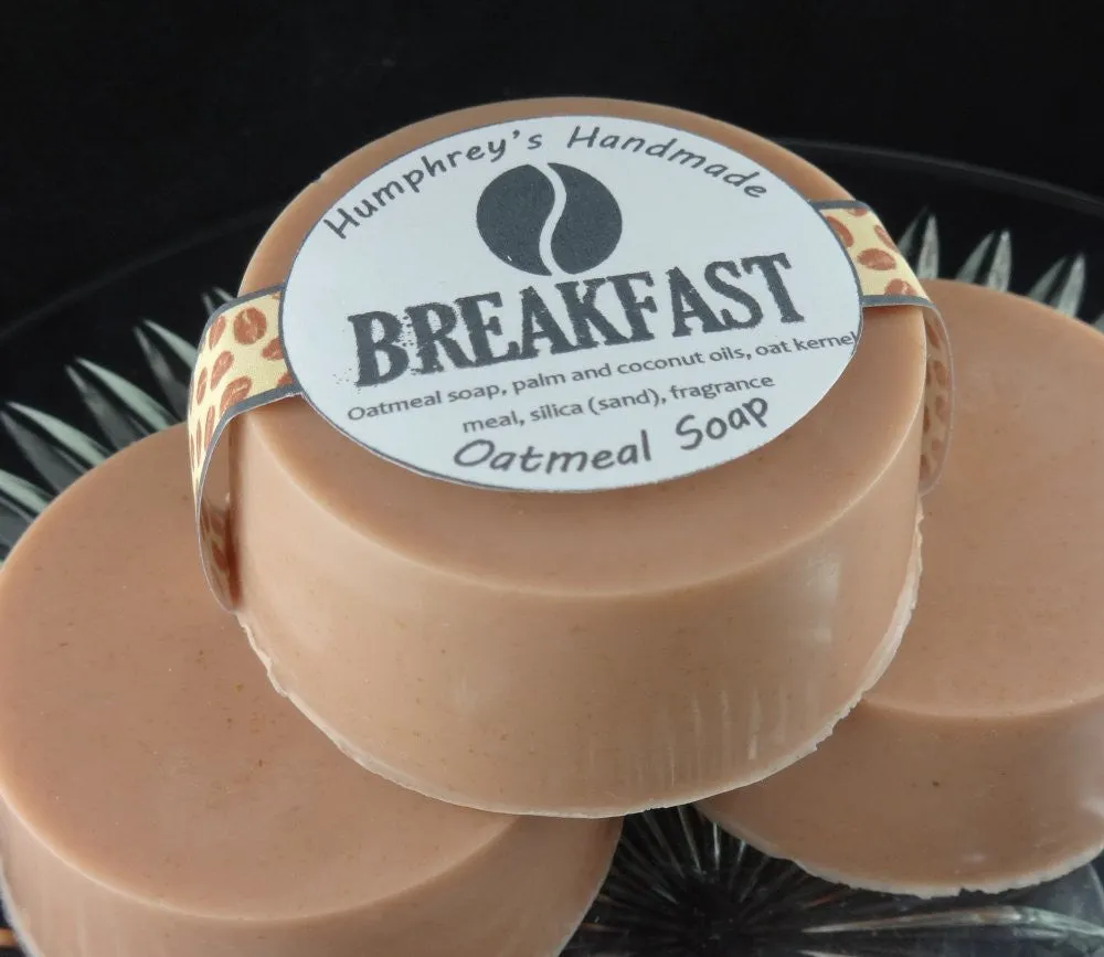 BREAKFAST Exfoliating Oatmeal Soap | Unisex | Coffee Bean Scent |