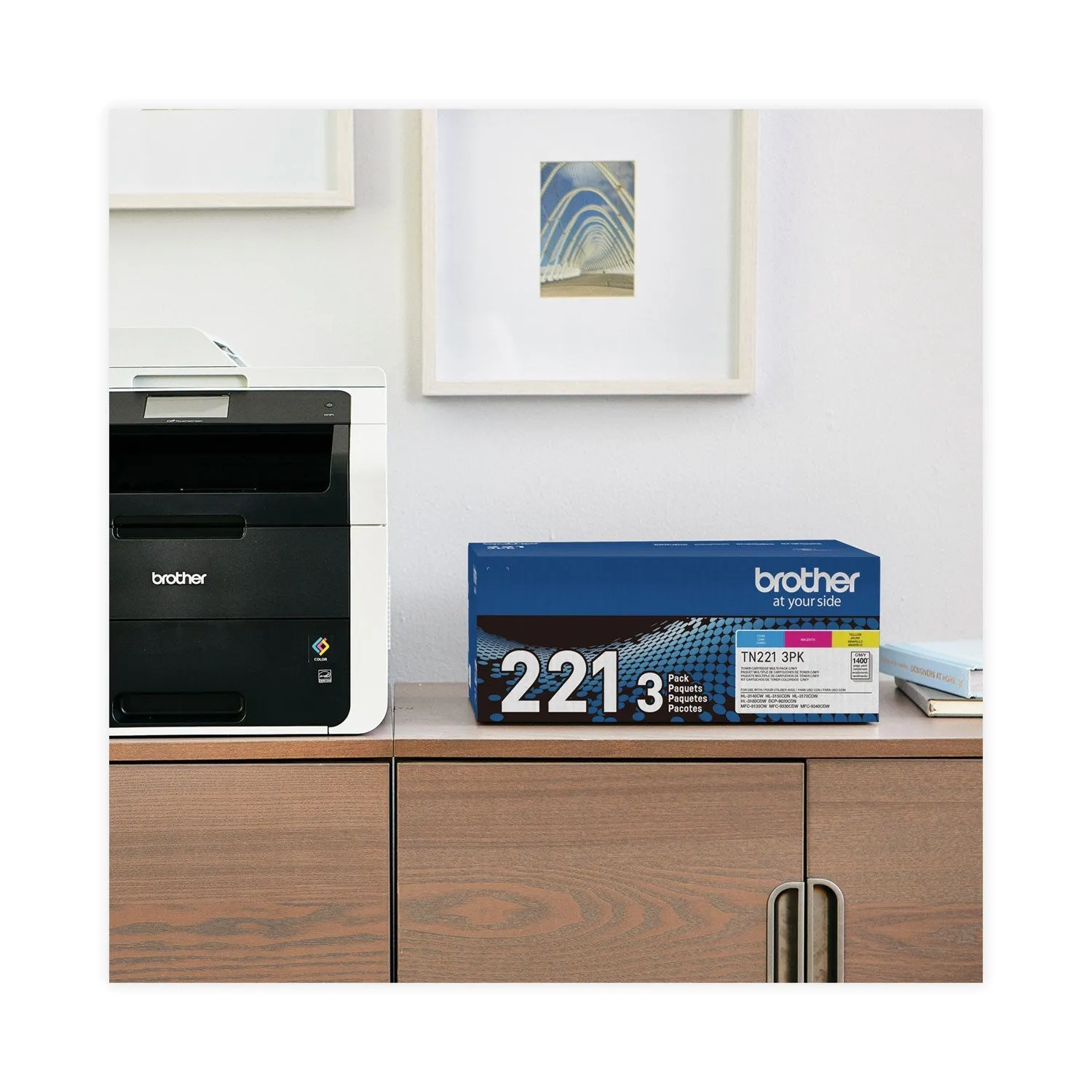 Brother Tn2213pk Toner, 1,400 Page-Yield, Cyan/magenta/yellow