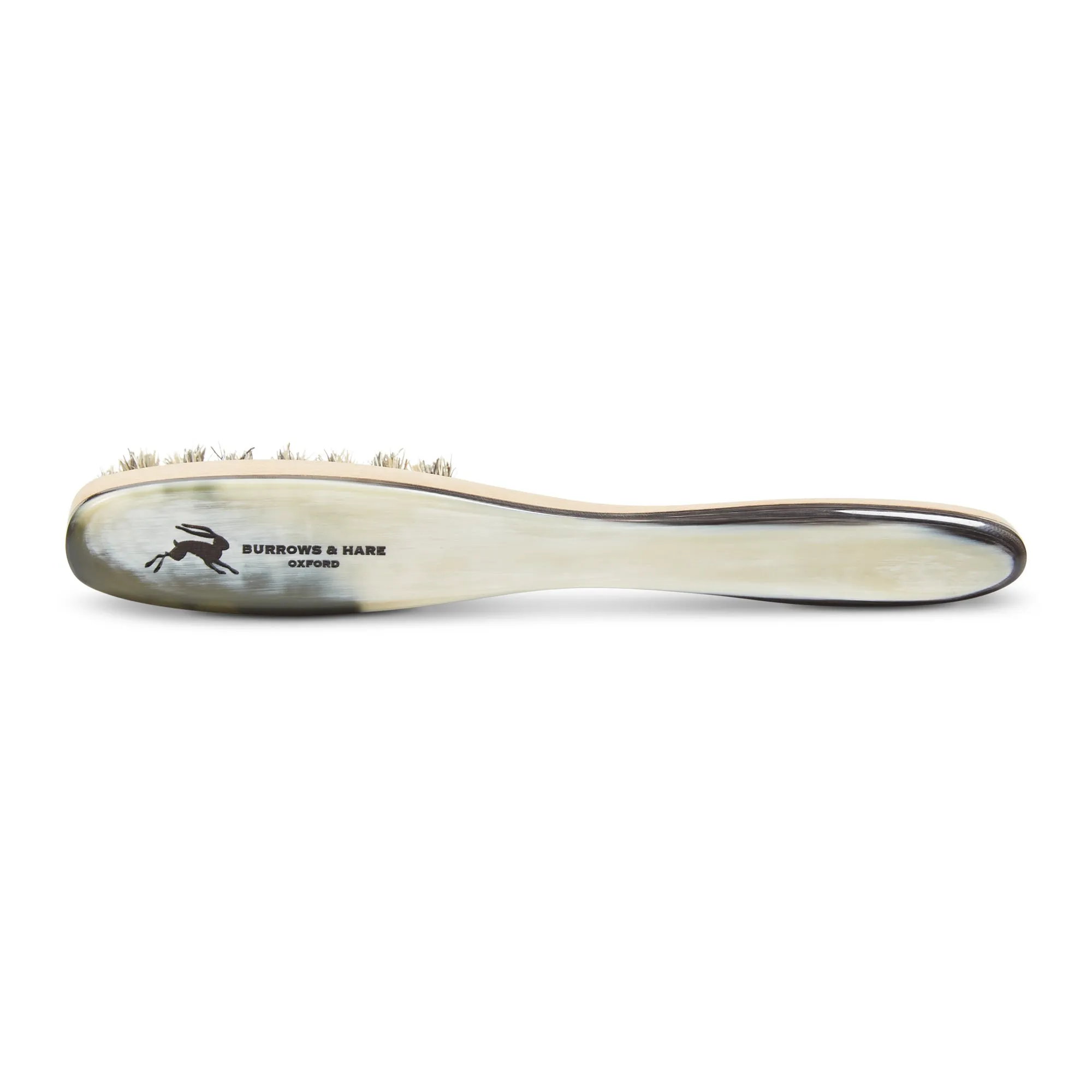 Burrows & Hare Ox Horn Topped & Wild Boar Bristled Pocket Size Beard Brush