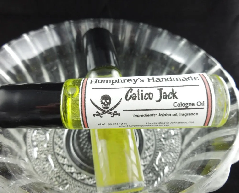 CALICO JACK Cologne Oil | Men's Roll On Jojoba Oil | Spicy | Lavender | Amber | Lemon | Sage | Sandalwood
