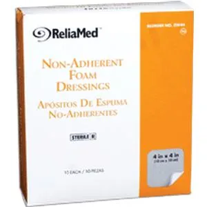 Cardinal Health Reliamed F66 Foam Non-Adherent Dressing - 6 inch x 6 inch, Box of 10 dressings