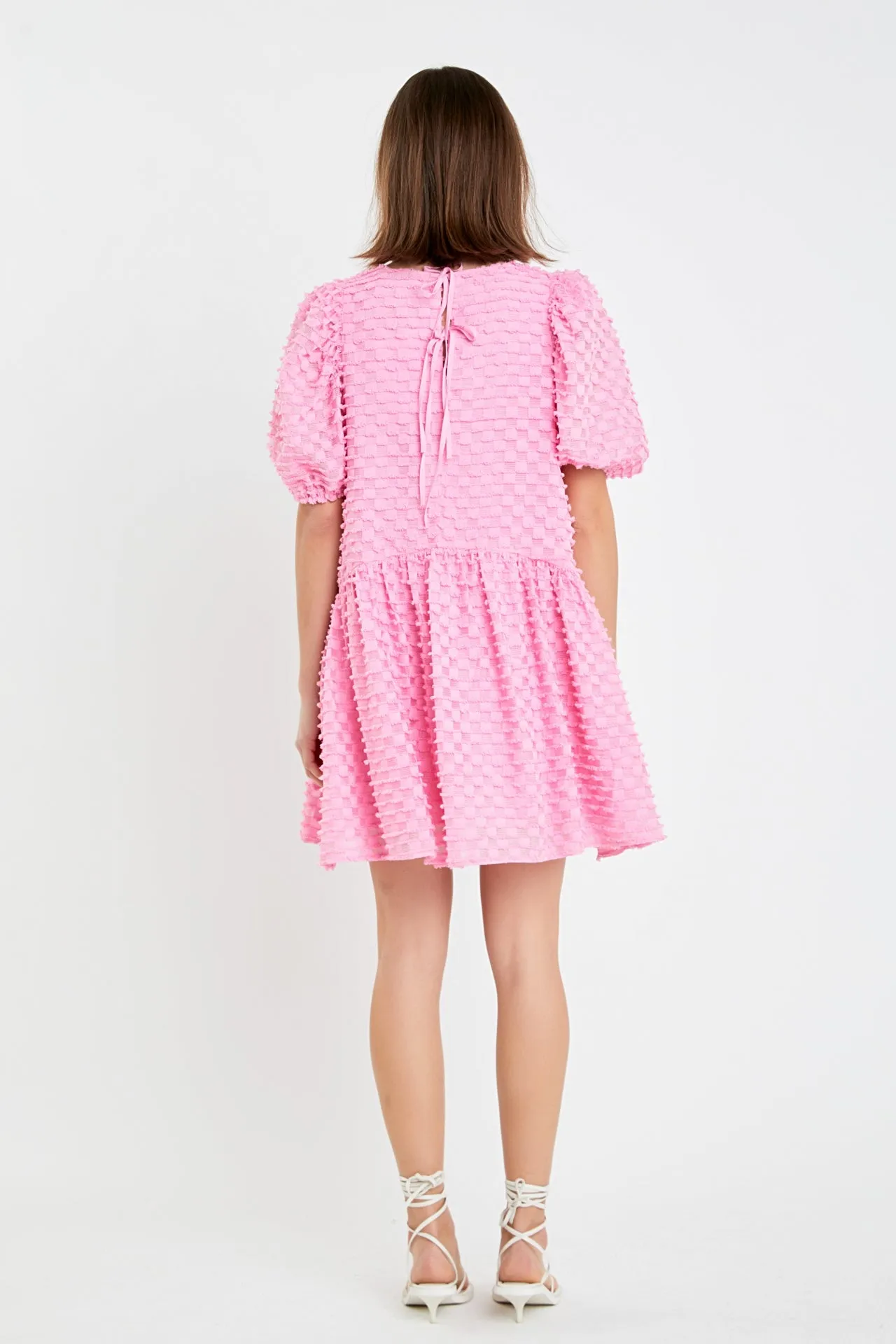 Check Baby Doll Mini Dress