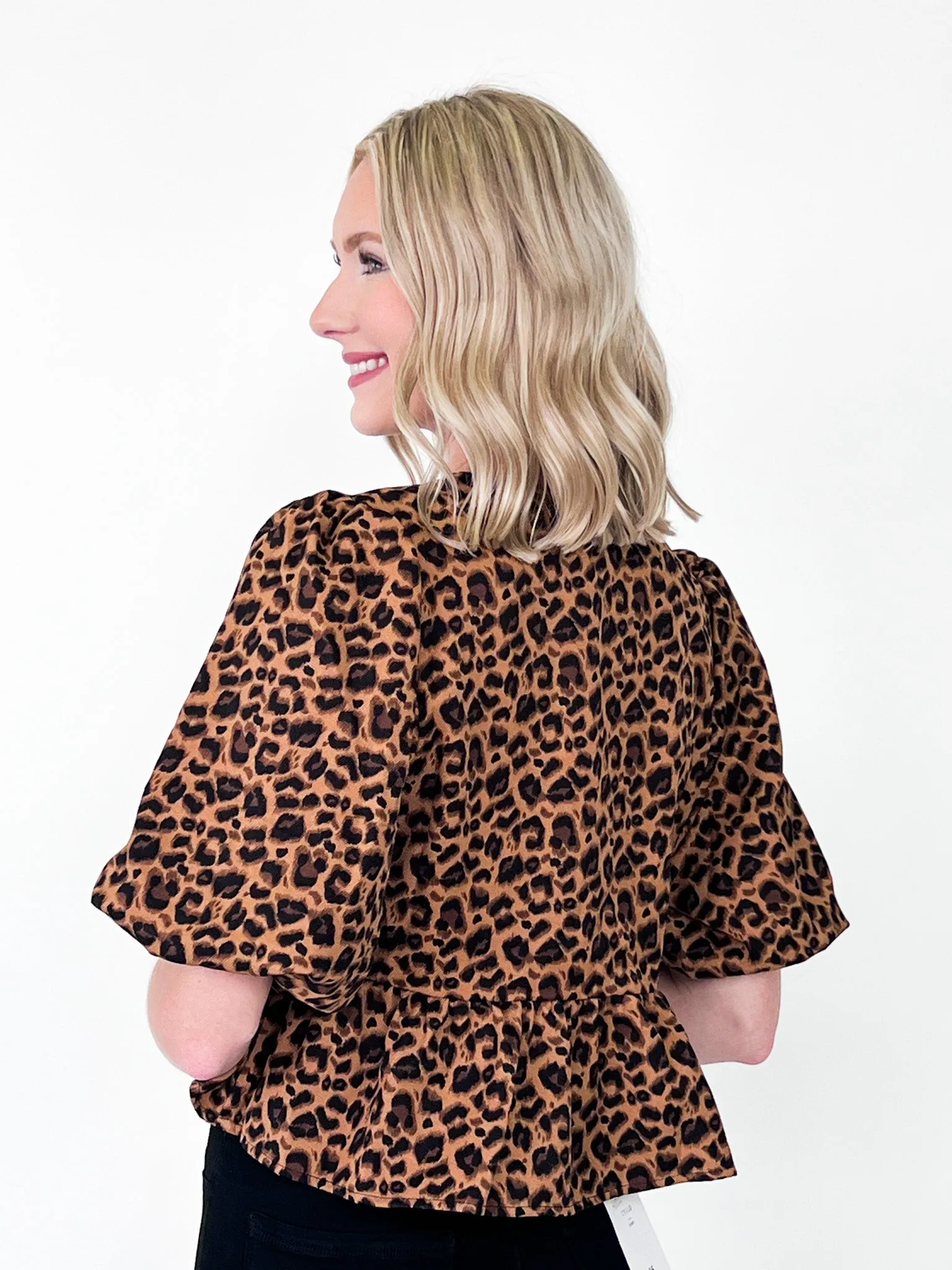 Chloe - Leopard Front Tie Top