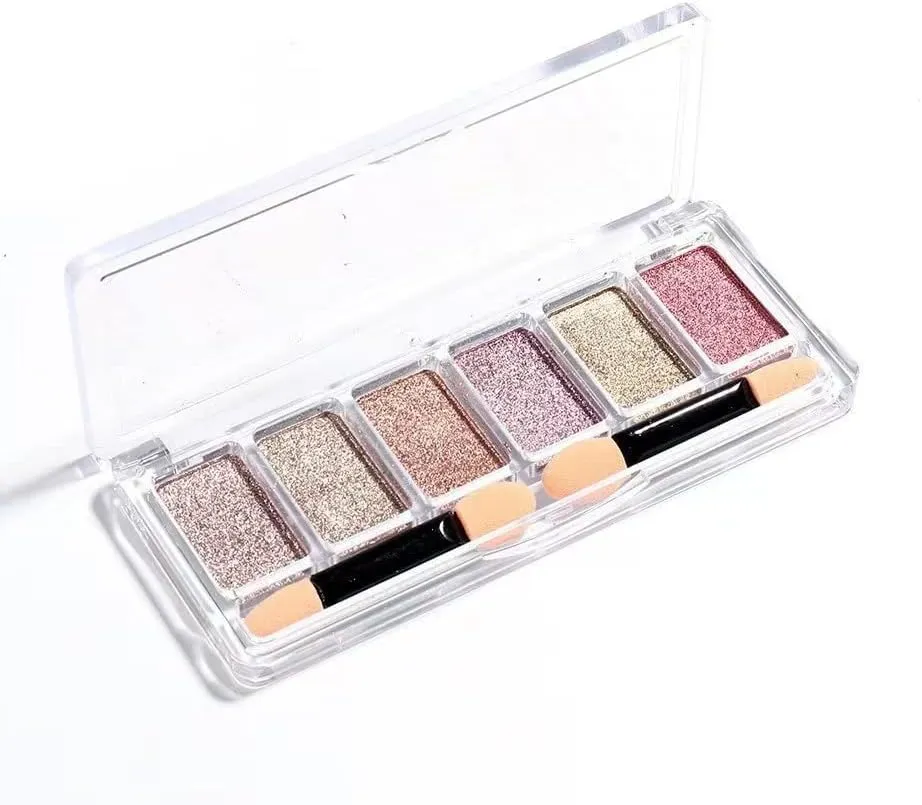 Chrome Nail Powder,Holographic Metallic Mirror Effect Chrome Powder For Nails Pink Gold Silver Metallic Mirror Nail Chrome Powder with 2Pcs Eyeshadow Sticks DIY Nail Art Supplies 6 Colors