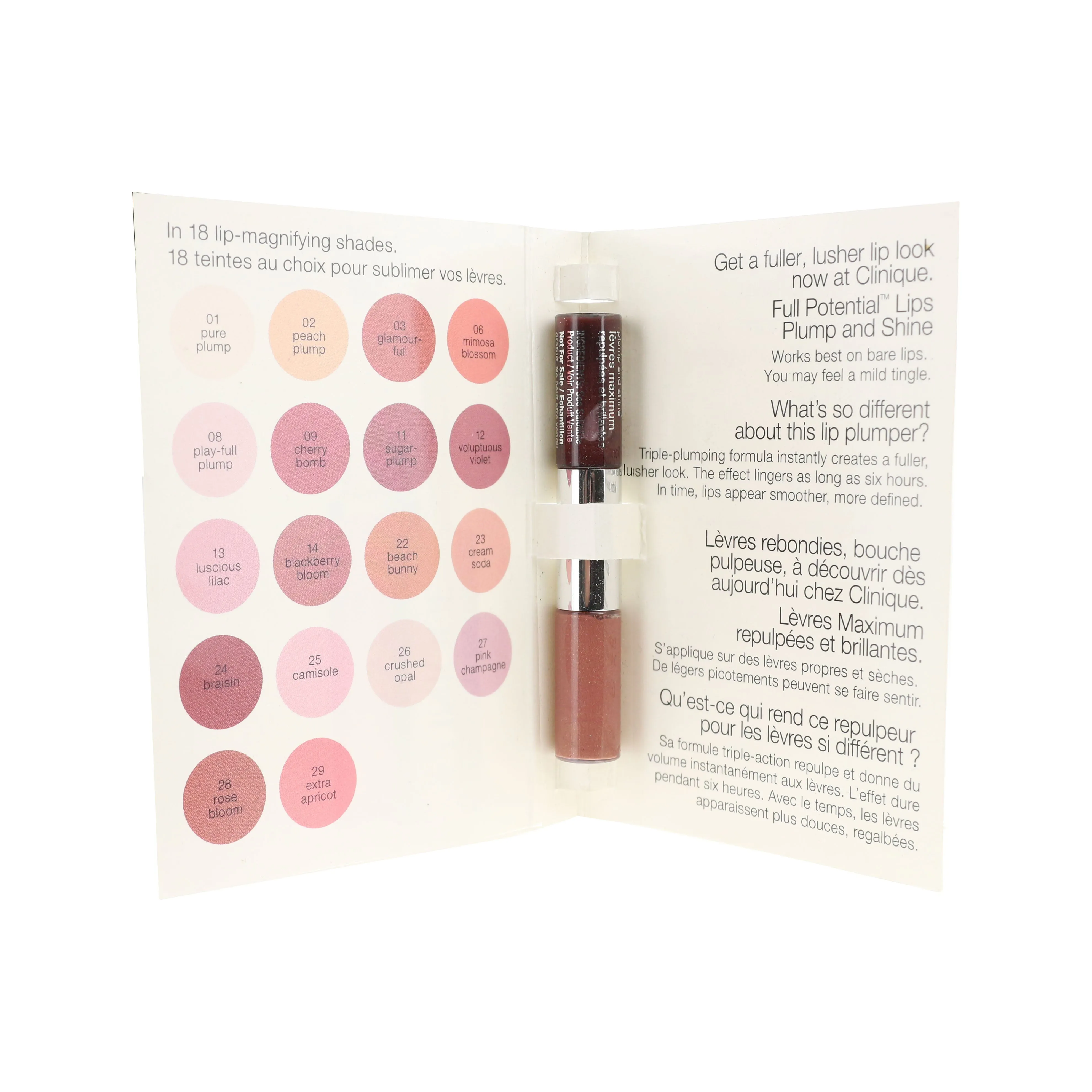 Clinique Full Potential Lips Plump And Shine '03 Glamour-Full' 0.07Oz New InCard