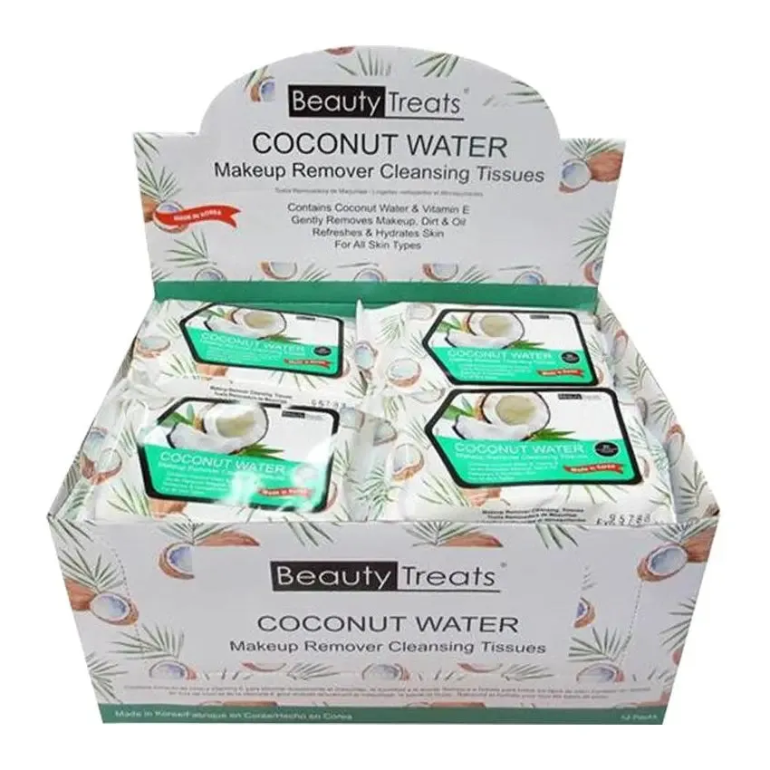 Coconut Water Make-Up Remover Cloths 12 Pack Display