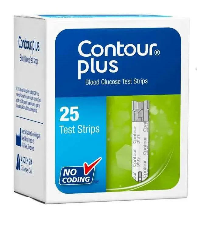Contour Plus Blood Glucose Monitoring System with 25 Test Strips Kit