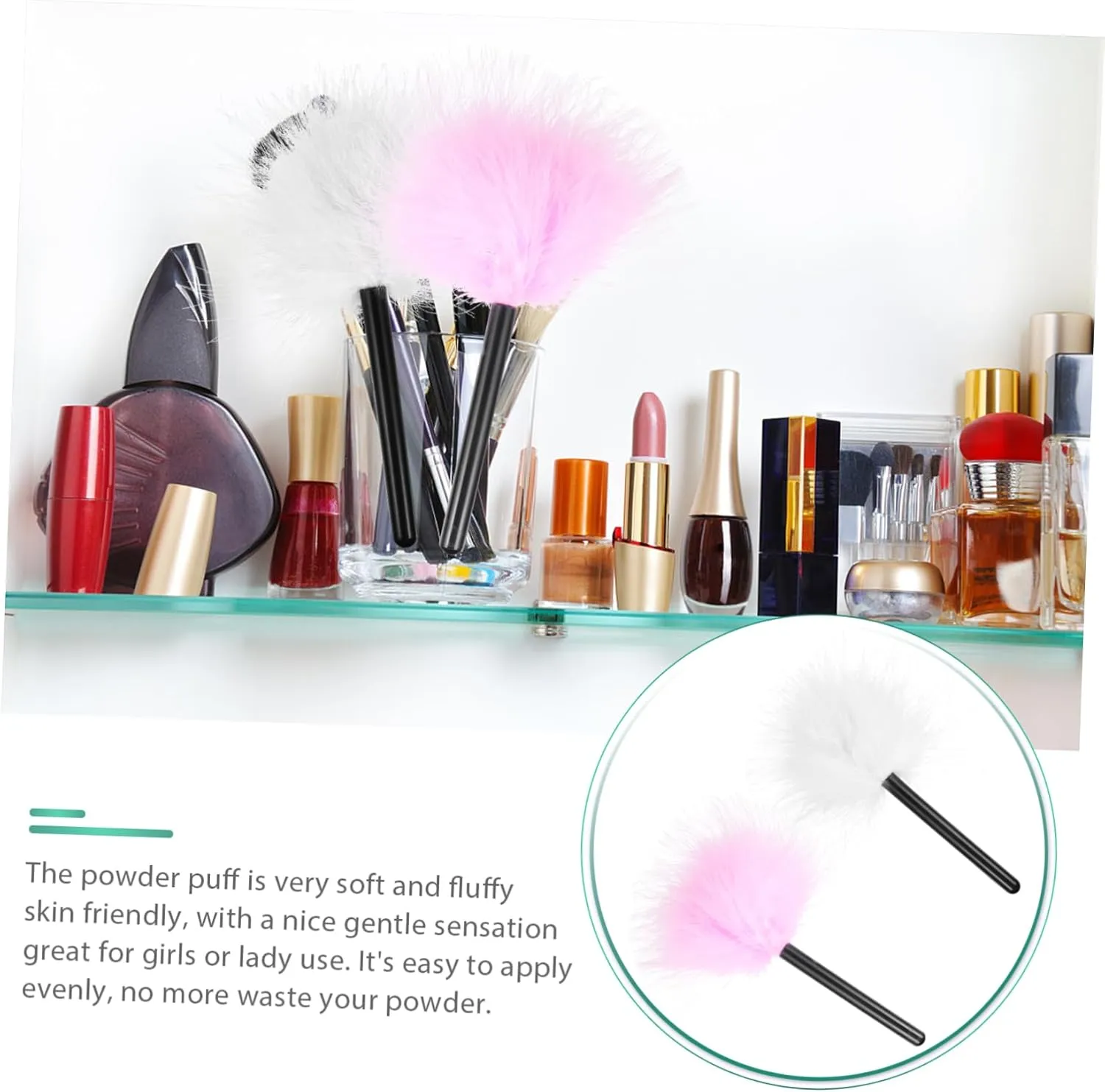 Cosmetic for Loose Powder 2pcs Plush Makeup Tools Skin-friendly and Washable