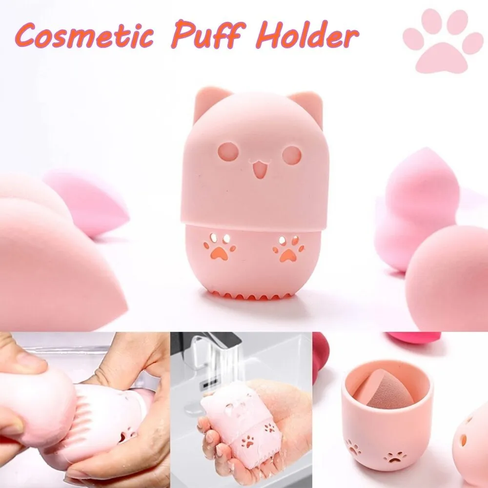 Cosmetic Sponge Silicone Cosmetic Blender Sponge Box Holder