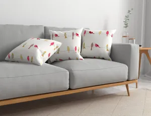 Cotton Cushion Covers, Throw pillows for couch- Humming Bird Red