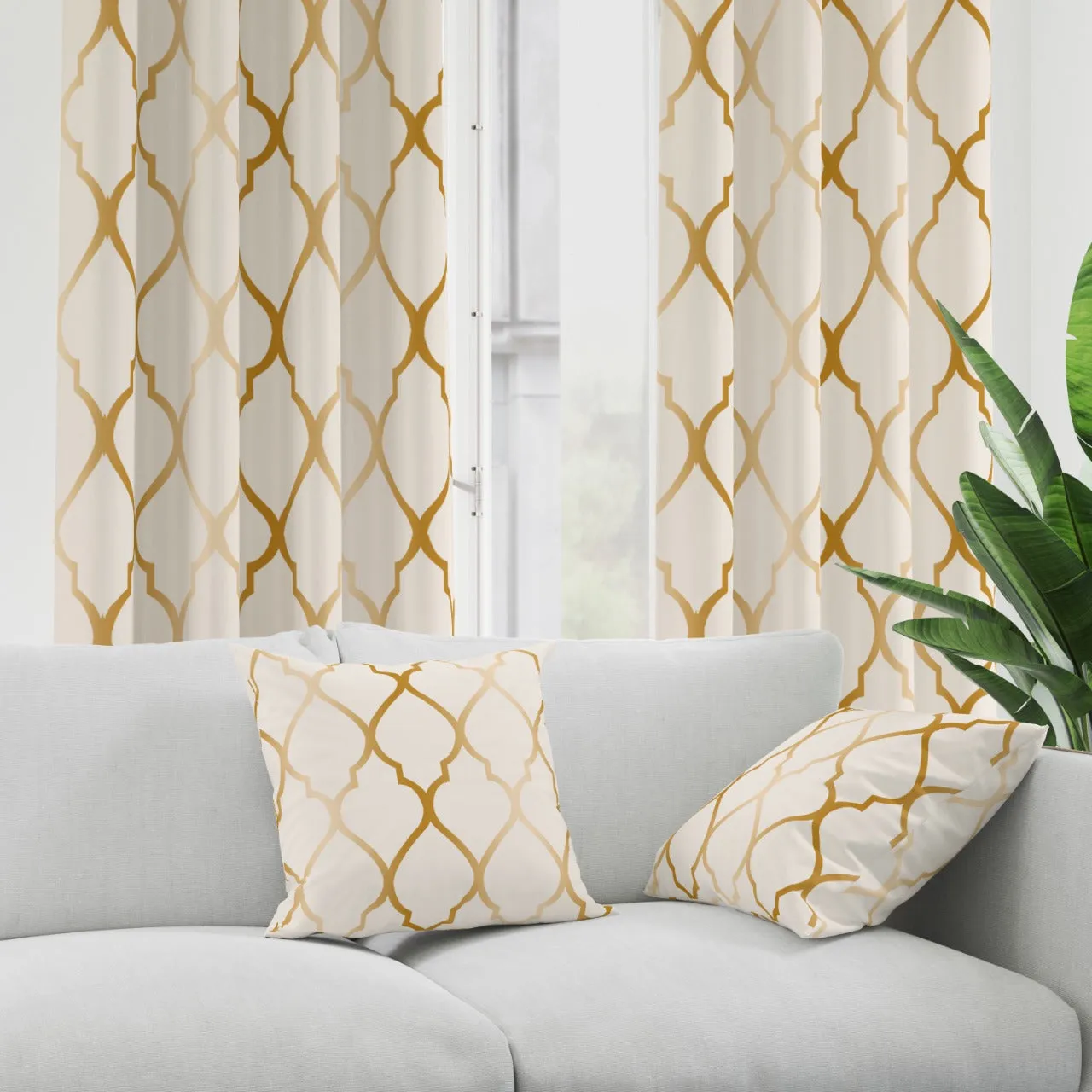 Cotton Cushion Covers, throw pillows for couch- Moroccan Gold
