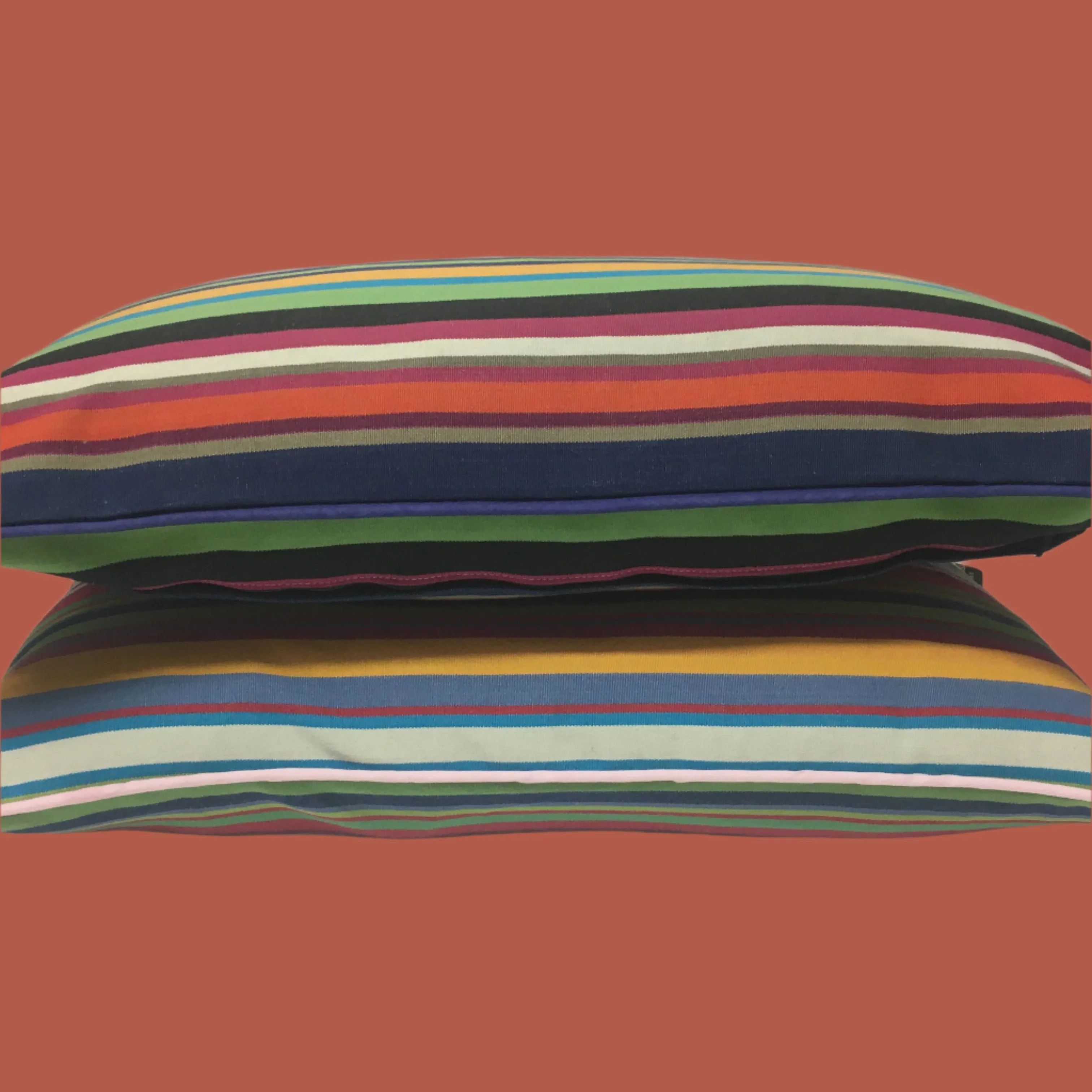 Cotton Striped Cushion - Multi bright