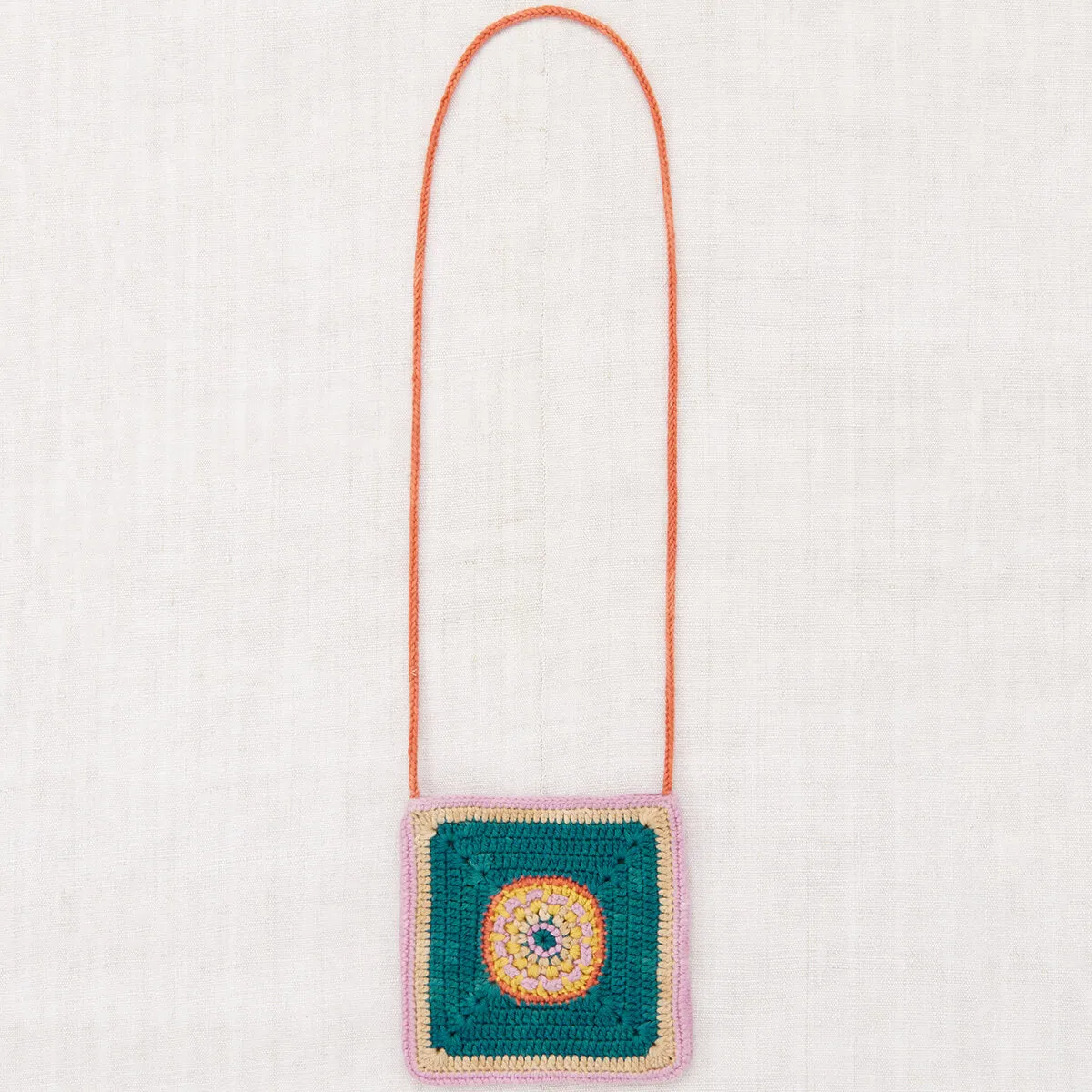 Crochet Afghan Bag in Spring Gamberetto by Misha & Puff