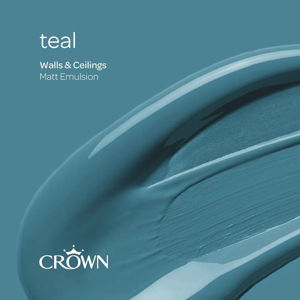 Crown Walls & Ceilings Matt Emulsion Paint | Teal