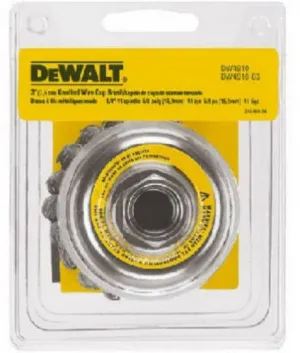 DeWalt DW4910 3 Inch Carbon Steel Knotted Wire Cup Brush - Quantity of 7