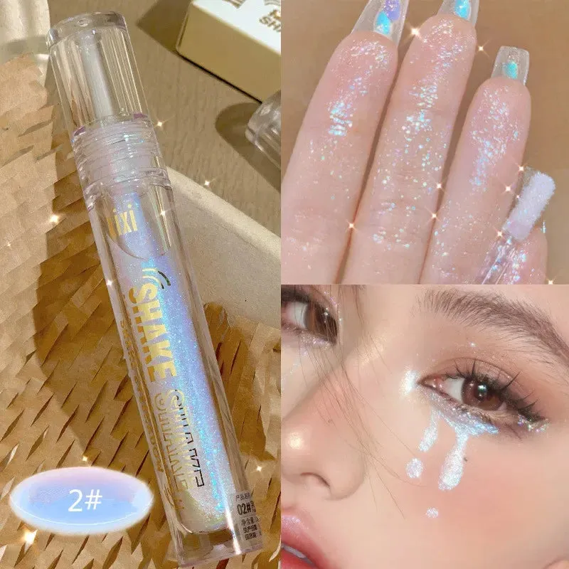 Diamond Glitter Liquid Eyeshadow Highlighter - Lying Silkworm, Shiny, Brightening Makeup. Waterproof and Long-Lasting Women's Beauty Tools.