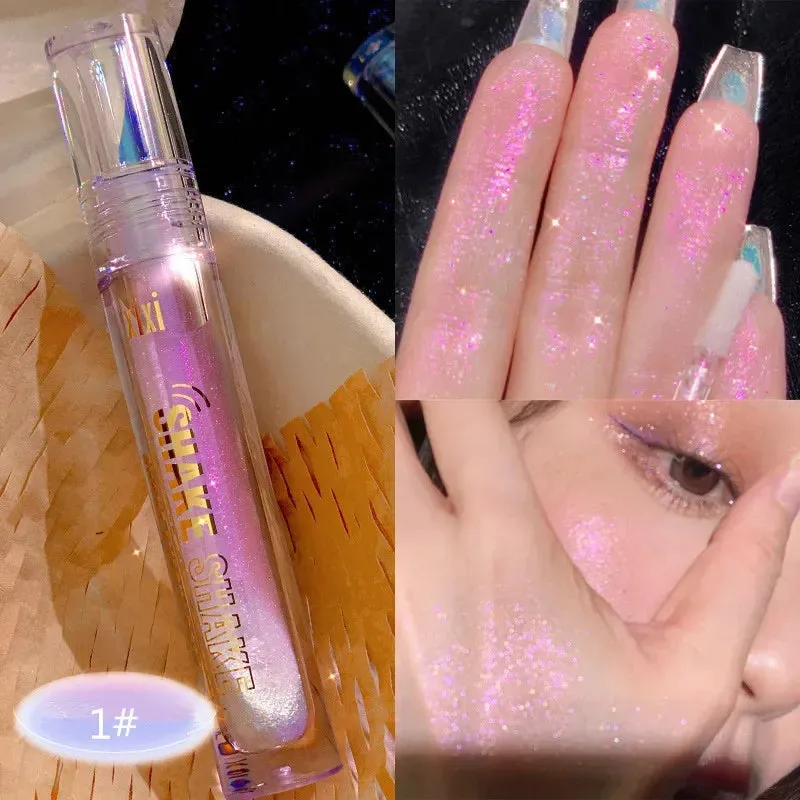 Diamond Glitter Liquid Eyeshadow Highlighter - Lying Silkworm, Shiny, Brightening Makeup. Waterproof and Long-Lasting Women's Beauty Tools.