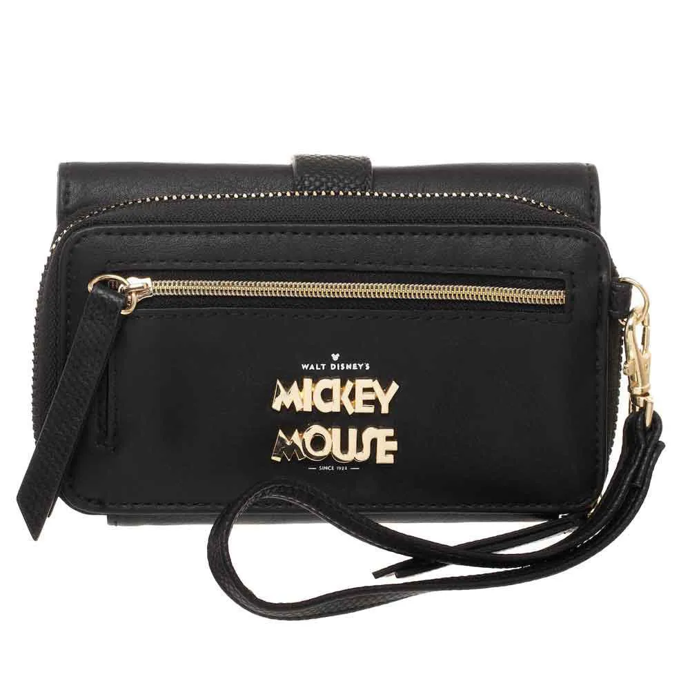 Disney Mickey Mouse Gold Metal Charm Wristlet Wallet